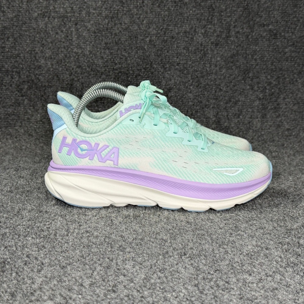 Hoka Clifton 9 Running Shoes Womens 7.5 Sunlit Ocean Lilac Mist Athletic Sneaker